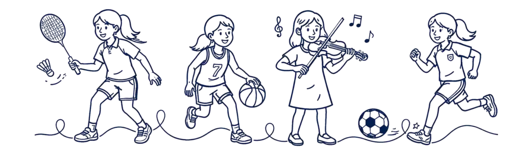 Co-Curriculum Pencil Sketch girls img