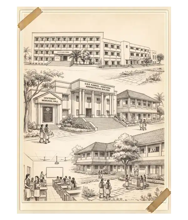 New academic buildings constructed as part of the Kshatriya Girls High School Centenary Celebration.